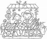 Farmers Colouring Legumes Katerina Orgânicos Vendem Agricultores Vetores sketch template