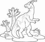 Parasaurolophus sketch template