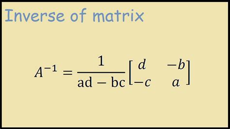 inverse    matrix formula youtube