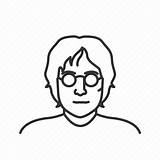 Lennon John Outline Avatars Arrow sketch template