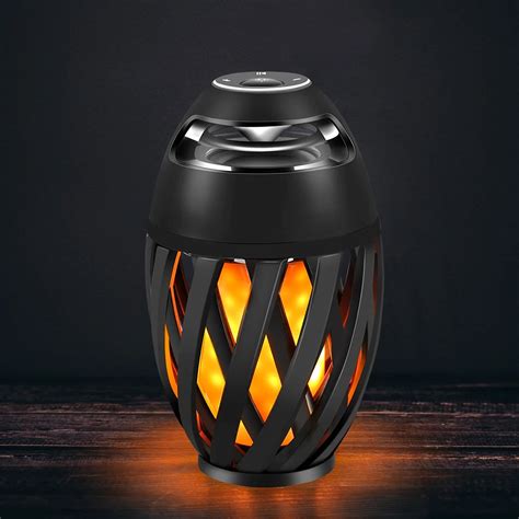 ywxlight led flame lamp  bluetooth speaker usb charging outdoor portable stereo speaker