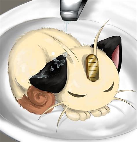 silly meowth why are you sleeping in the sink because fuck yeah cats a quick doodle for