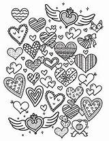 Hearts Museprintables Zentangles Mandala sketch template