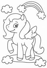 Pony Rainbow Coloring Pages sketch template