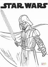 Colorare Disegni Darth Vader Spada sketch template