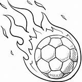 Soccer Ball Drawing Draw Coloring Kids Pages Football Easy Drawings Fire Sport Choose Board Sports sketch template