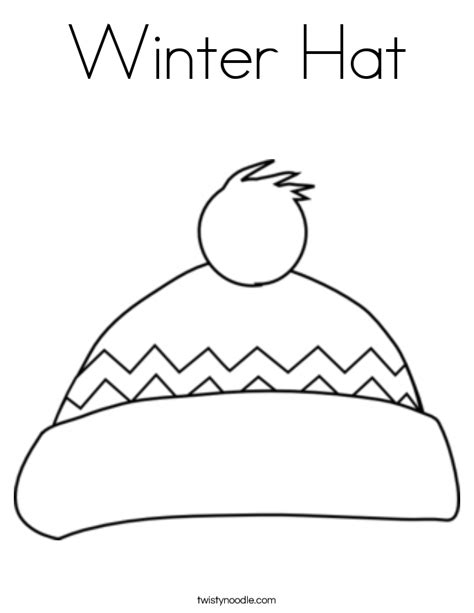 winter hat coloring page twisty noodle
