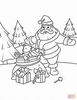 Santa Claus Coloring Pages Christmas Gifts Colorear Para Dibujo Weihnachtsmann Mikołaj Druku Con Kolorowanka Kolorowanki Mit święty Malvorlage Dla Dzieci sketch template
