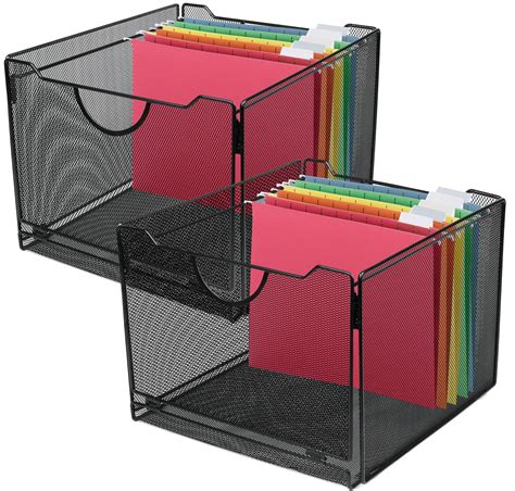 greenco file organizer foldable storage box  side hanging rails