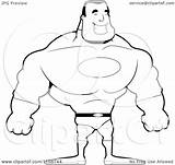 Man Strong Coloring Cartoon Muscle Pages Clipart Hero Super Outlined Vector Cory Thoman Getcolorings Printable Colorful Color sketch template