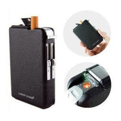 fashion automatic ejection lighter butane cigarette case refillable case windproof metal smoke