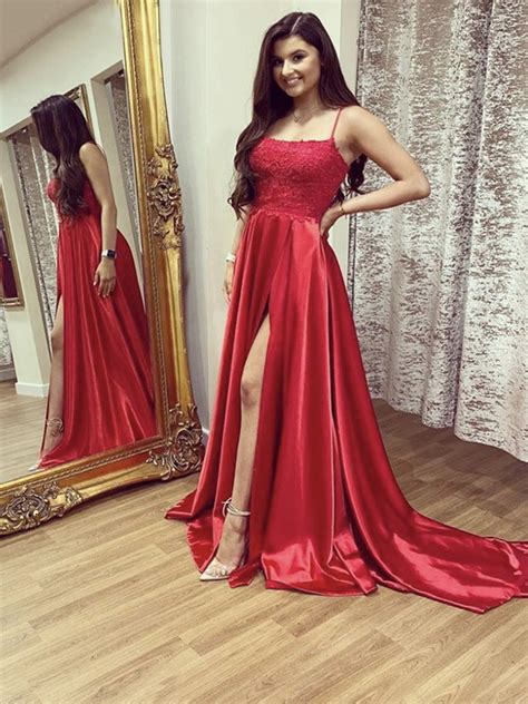 2023 newest prom and wedding dresses red long lace prom dress with