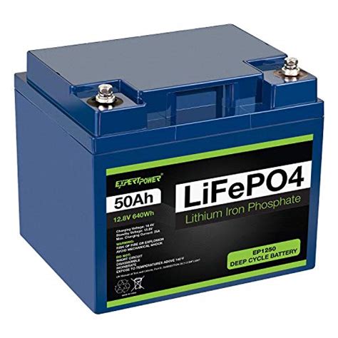expertpower  ah lithium lifepo deep cycle rechargeable battery   life cycles