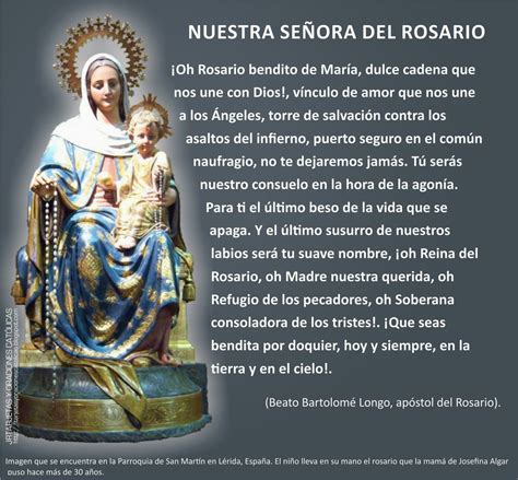 tarjetas  oraciones catolicas nuestra senora del rosario