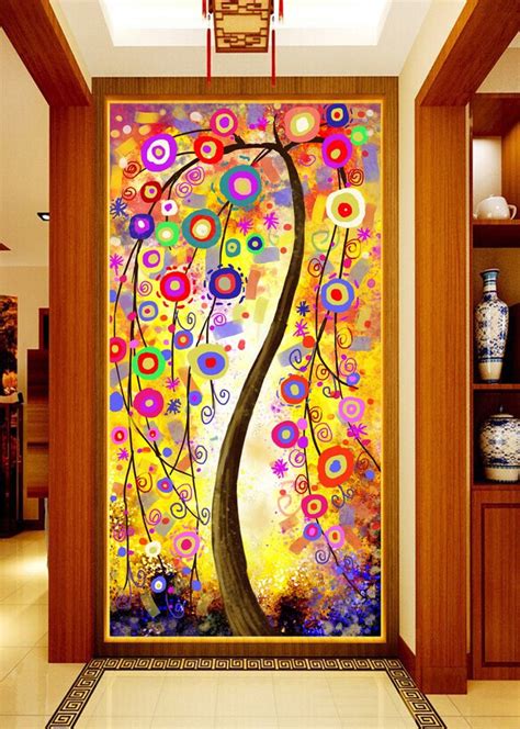 [self Adhesive] 3d Colorful Tree Wg246 Wall Paper Mural Wall Print