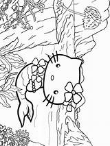 Kitty Hello Mermaid Coloring Pages Printable Color sketch template
