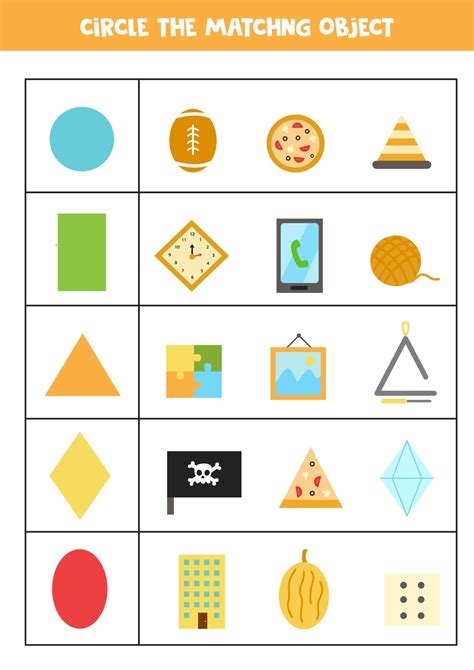 matching shapes worksheets worksheets  kindergarten
