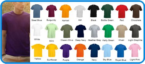 fruit   loom   shirt   colours ss