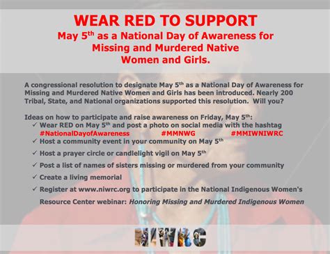 may 5th as a national day of awareness for missing and murdered native