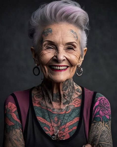 Grey Hair And Tattoos Silver Haired Beauties Stylish Older Women Mod