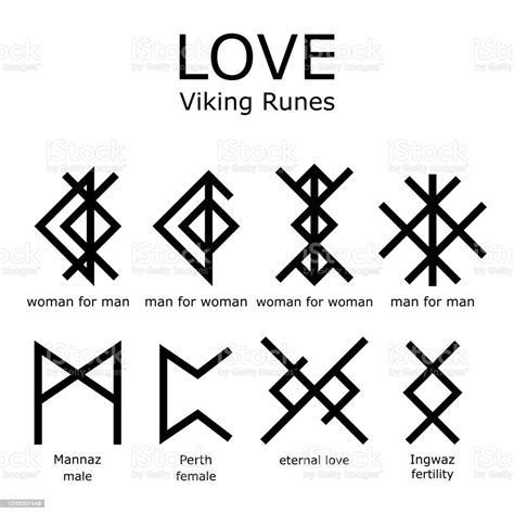 vetores de love viking runes vetor set bind runes and runnic sript