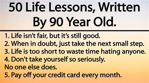 50 life lesson of life written by 90 years old man youtube