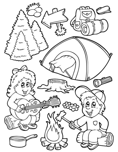 camping coloring pages  coloring pages  kids