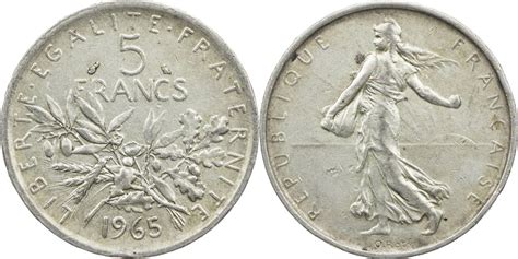 frankreich 5 francs 1965 semeuse säherin kursmünze 1959 1969 ss vz