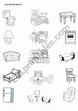 Rooms Hindi Coloring Vocabulary Esl sketch template