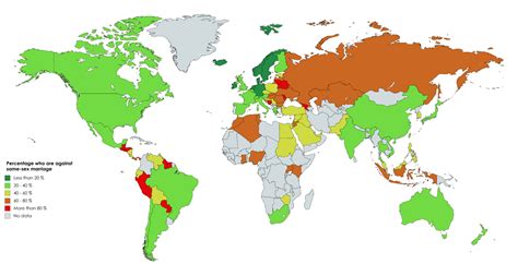 map showing opinions of same sex marriage gay