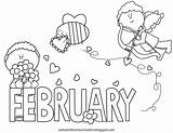 Februar Homeschooling Coloringonly Monate sketch template