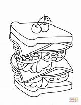 Sandwich Coloring Kleurplaat Broodje Steak Donalds Supercoloring sketch template