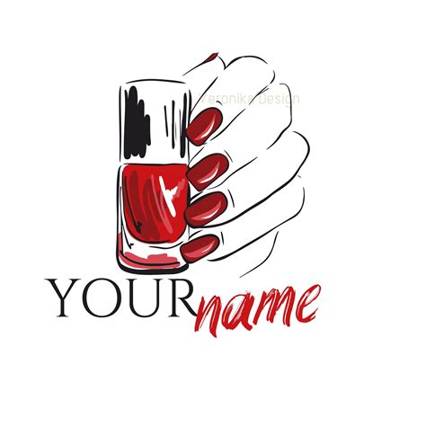 nail salon logo beauty logo red logo nails logo nail logo etsy