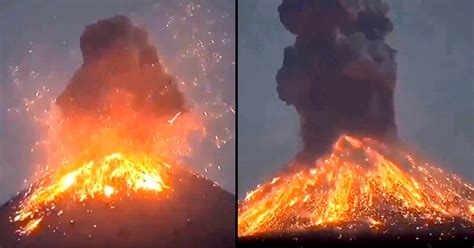 this video of an explosive volcanic eruption in indonesia