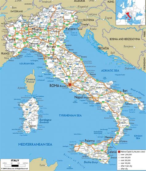 carte detaillee de  italie vacances guide voyage