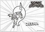 Sonic Lost Zeena Color Zor Right Click A4 sketch template