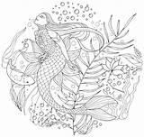 Japanese Coloring Adult Pages Creatures Books Book Adults Japan Color Coloriage Legendary Mermaid Mandala Mandalas Colouring Cleverpedia Sirenes Adulte Designs sketch template