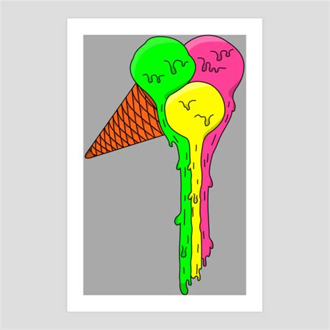 melting ice cream art print  riepmich design  humans