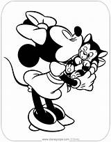 Minnie Coloring Mouse Pages Figaro Friends Disneyclips Kissing Animal Funstuff sketch template