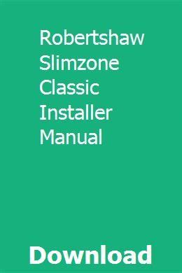 robertshaw slimzone classic installer manual physics  remote control solutions
