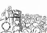 Coloring Luther Martin King Speech Jr Pages Drawing Public Makes sketch template
