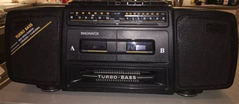 vintage magnavox aw amfm stereo dual cassette boombox  sale  ebay