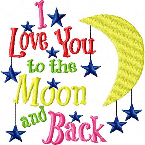 love    moon    machine embroidery design
