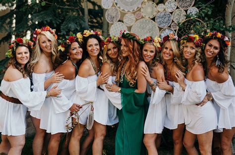this bride threw her bridesmaids the ultimate boho party the day before