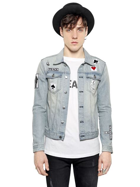 Lyst Blk Dnm Patches And Pins On Cotton Denim Jacket In