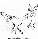 Mule Kicking Cartoon Clipart Outline Clip Royalty Toonaday Illustration Mules Pulling Rf Wagon Rocks Two Wall 2021 Poster Print Donkey sketch template