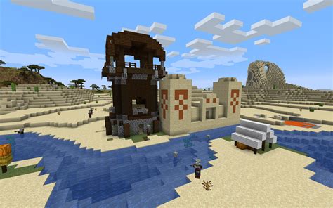 pillager outpost attached  desert pyramid java minecraft seed hq