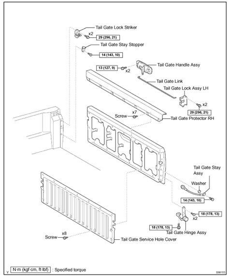 toyota tacoma tailgate parts diagram