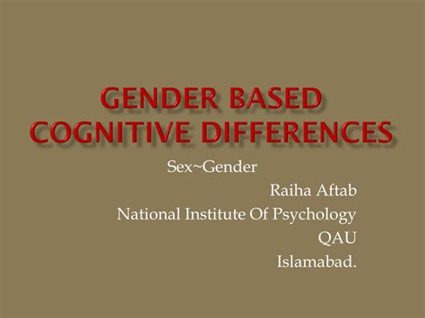 Ppt Gender Based Cognitive Differences Powerpoint