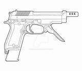 Lineart Armas Modelos Imi Desert Beretta sketch template